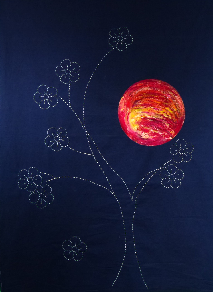 tableau sashiko peinture