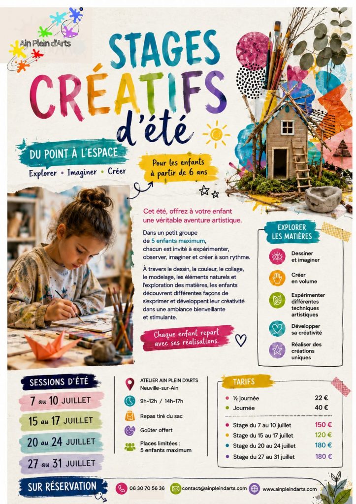 flyer stage créatif été 2026